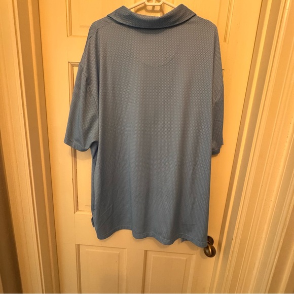 Men's Blue Patterned Performance Polo Shirt 3XL - Picture 2 of 4